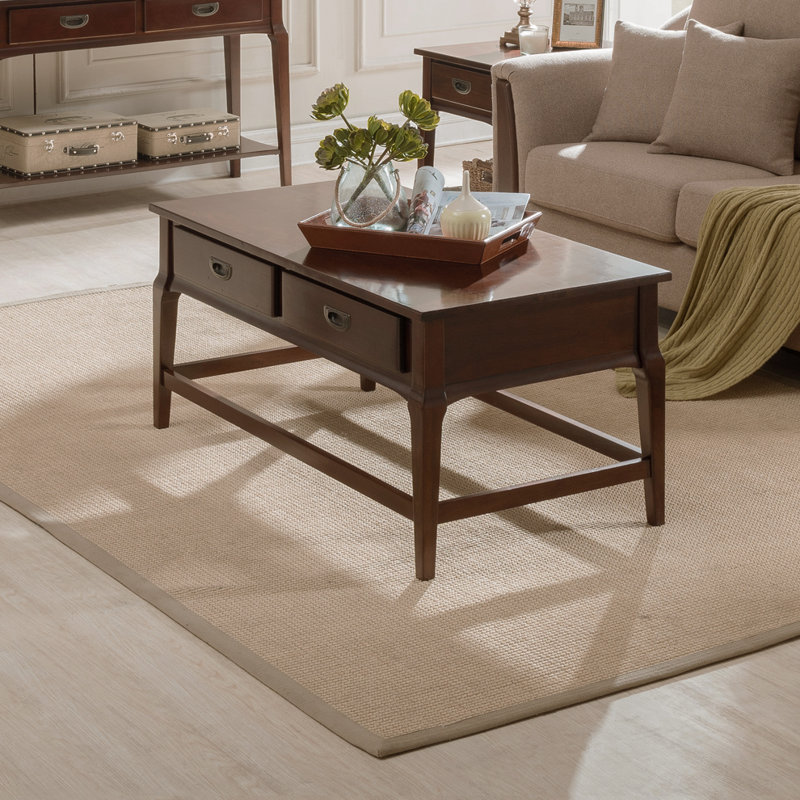 Charlton Home® Jacobsen 2 Drawer Coffee Table with Storage